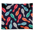 Watercolor Bowling Pins Pattern Print Tapestry