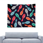 Watercolor Bowling Pins Pattern Print Tapestry