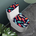 Watercolor Bowling Pins Pattern Print Toilet Lid And Tank Cover Set