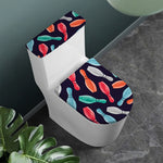 Watercolor Bowling Pins Pattern Print Toilet Lid And Tank Cover Set