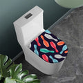 Watercolor Bowling Pins Pattern Print Toilet Lid Cover