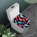 Watercolor Bowling Pins Pattern Print Toilet Lid Cover