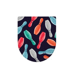 Watercolor Bowling Pins Pattern Print Toilet Lid Cover