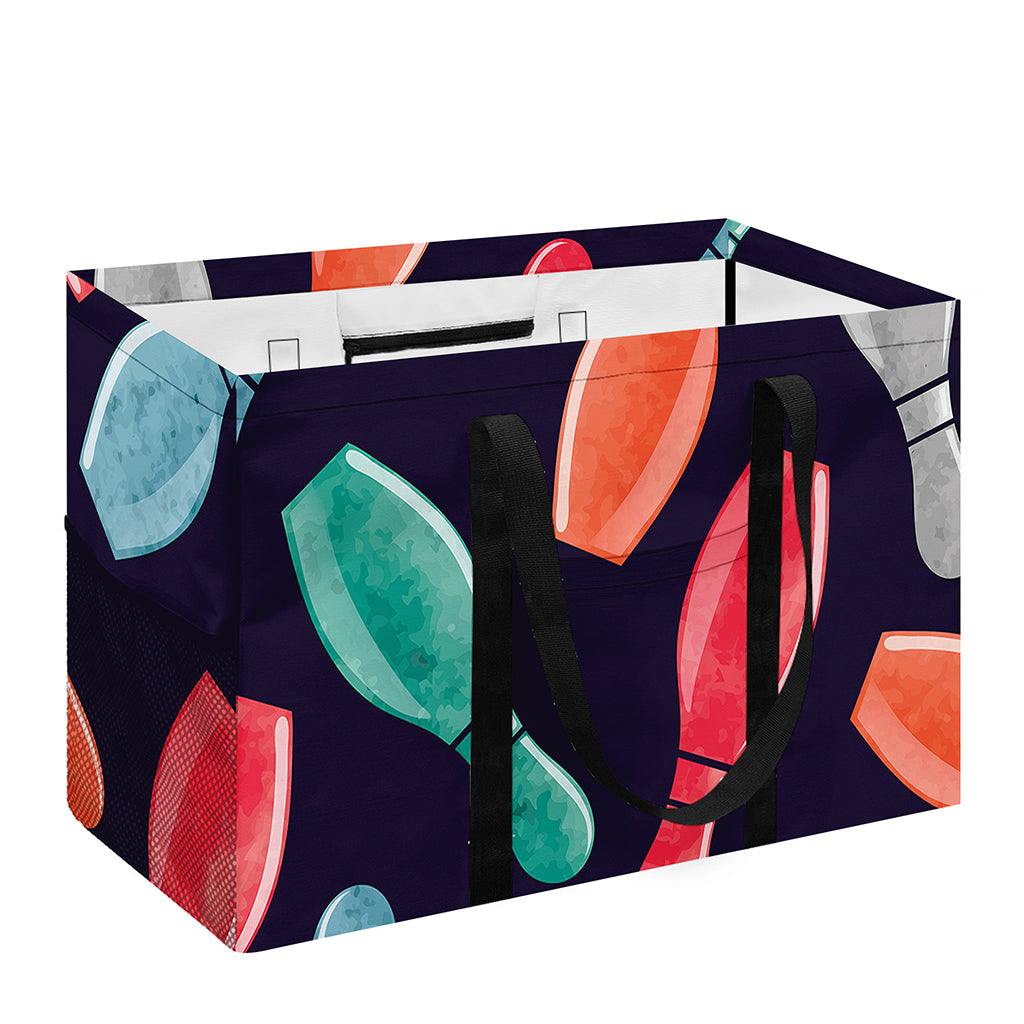 Watercolor Bowling Pins Pattern Print Utility Tote Bag