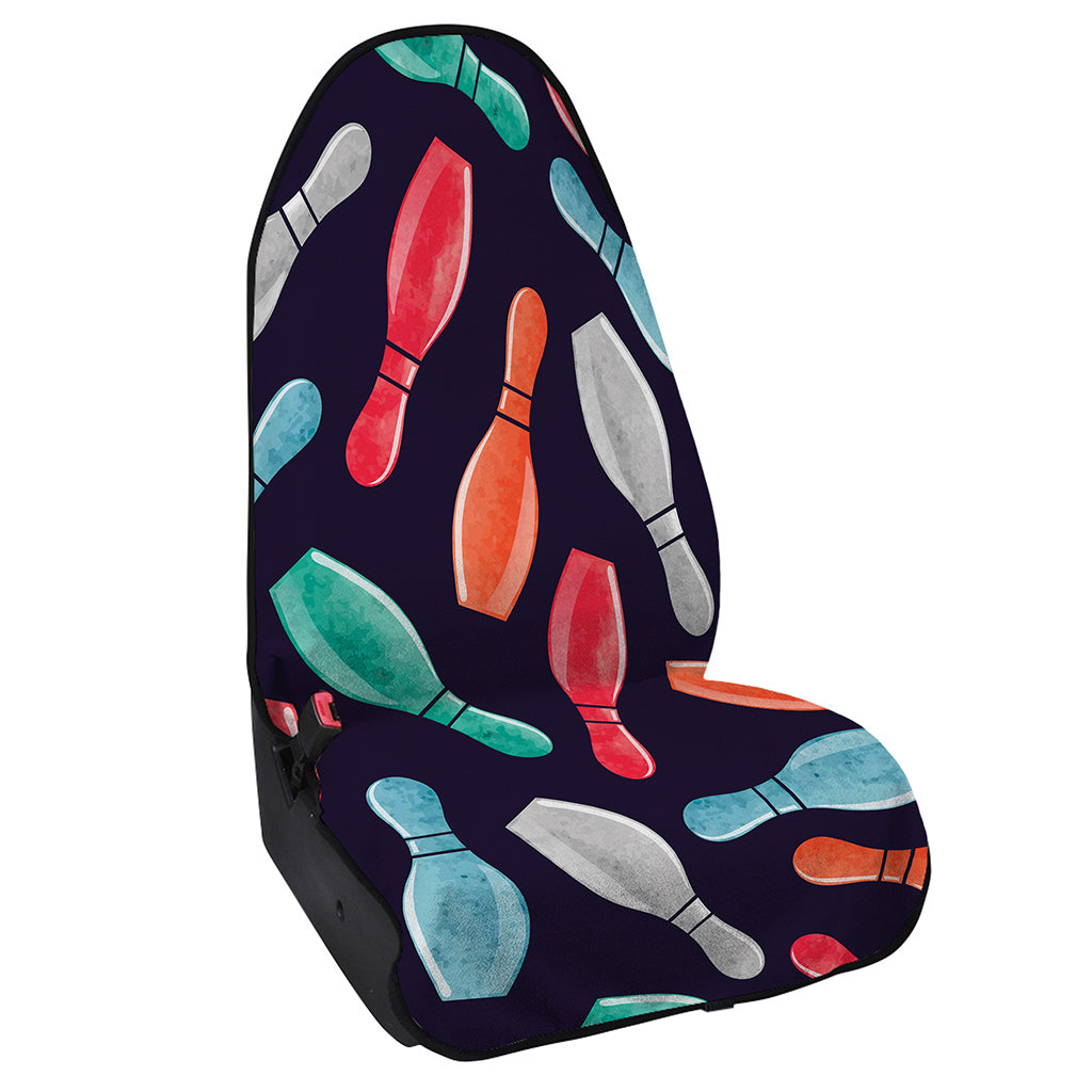 Watercolor Bowling Pins Pattern Print Waterproof Car Seat Cover