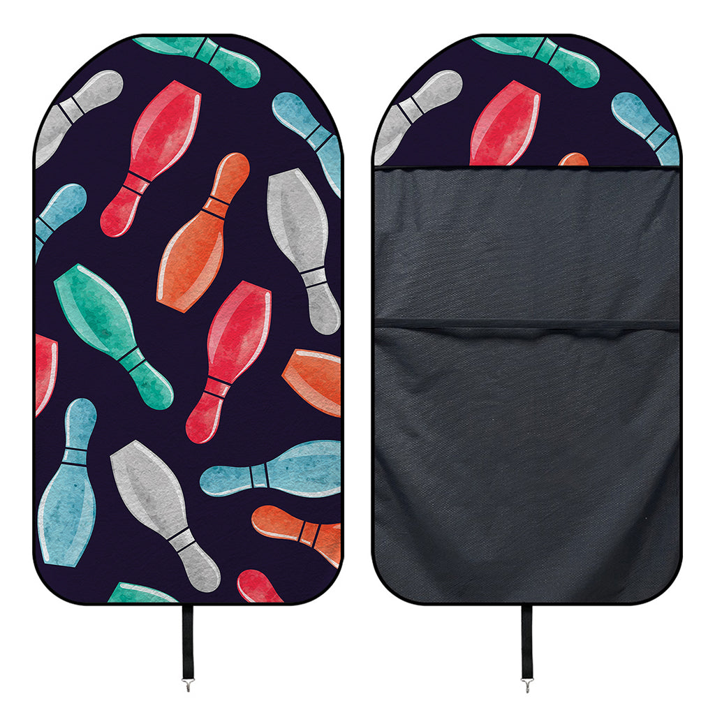 Watercolor Bowling Pins Pattern Print Waterproof Car Seat Cover