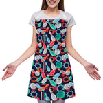 Watercolor Bowling Theme Pattern Print Adjustable Apron
