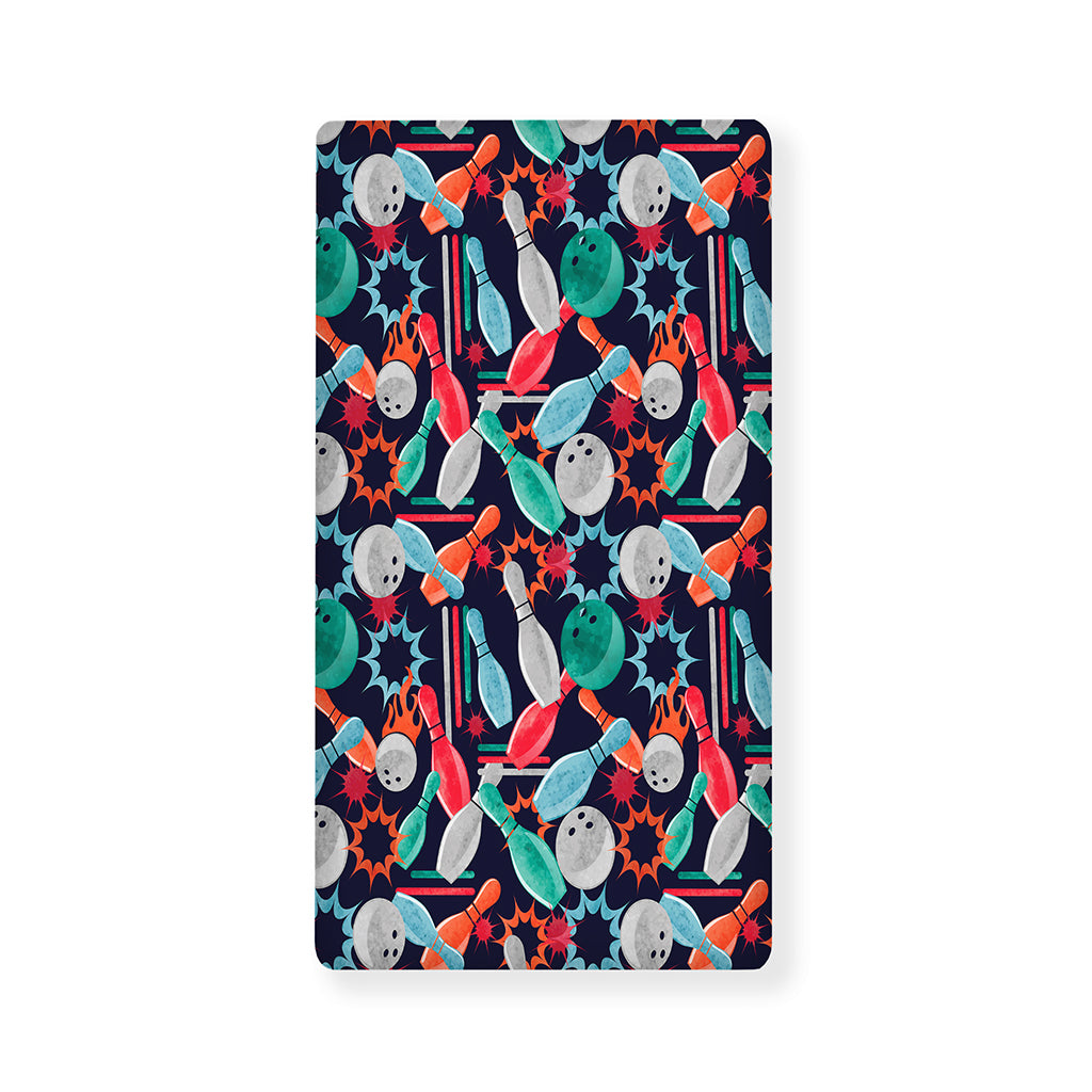 Watercolor Bowling Theme Pattern Print Baby Crib Sheet