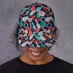 Watercolor Bowling Theme Pattern Print Baseball Cap