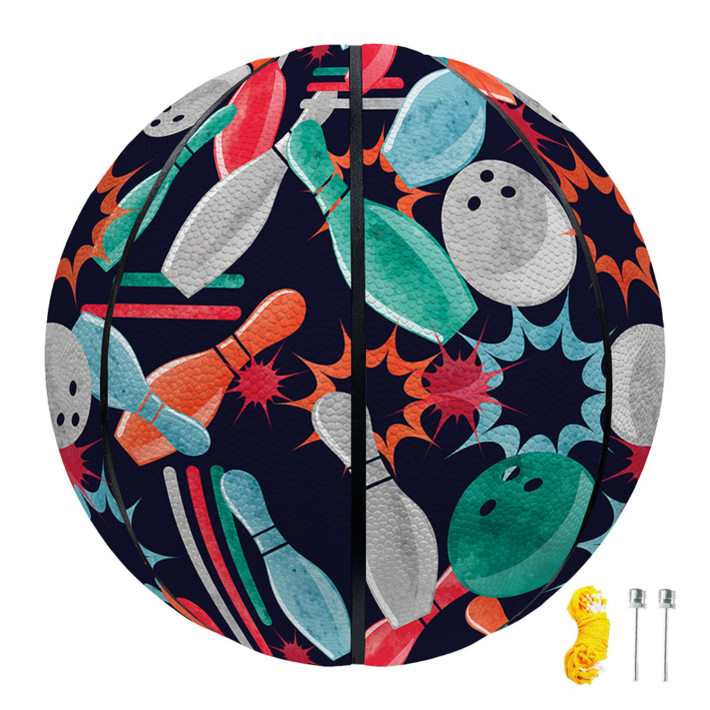 Watercolor Bowling Theme Pattern Print Basketball