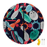 Watercolor Bowling Theme Pattern Print Basketball