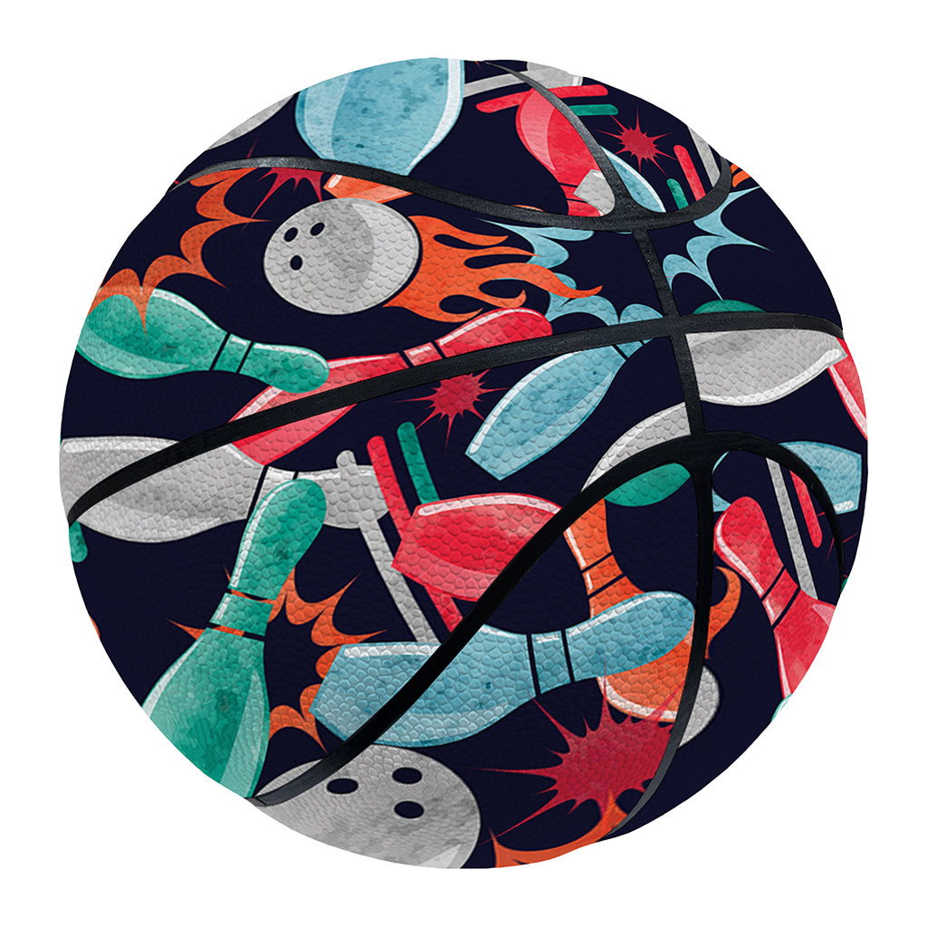 Watercolor Bowling Theme Pattern Print Basketball