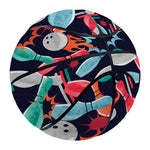 Watercolor Bowling Theme Pattern Print Basketball