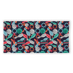 Watercolor Bowling Theme Pattern Print Beach Towel