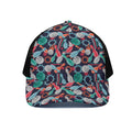 Watercolor Bowling Theme Pattern Print Black Mesh Trucker Hat