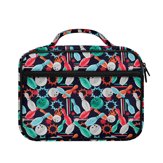 Watercolor Bowling Theme Pattern Print Briefcase Bible Bag