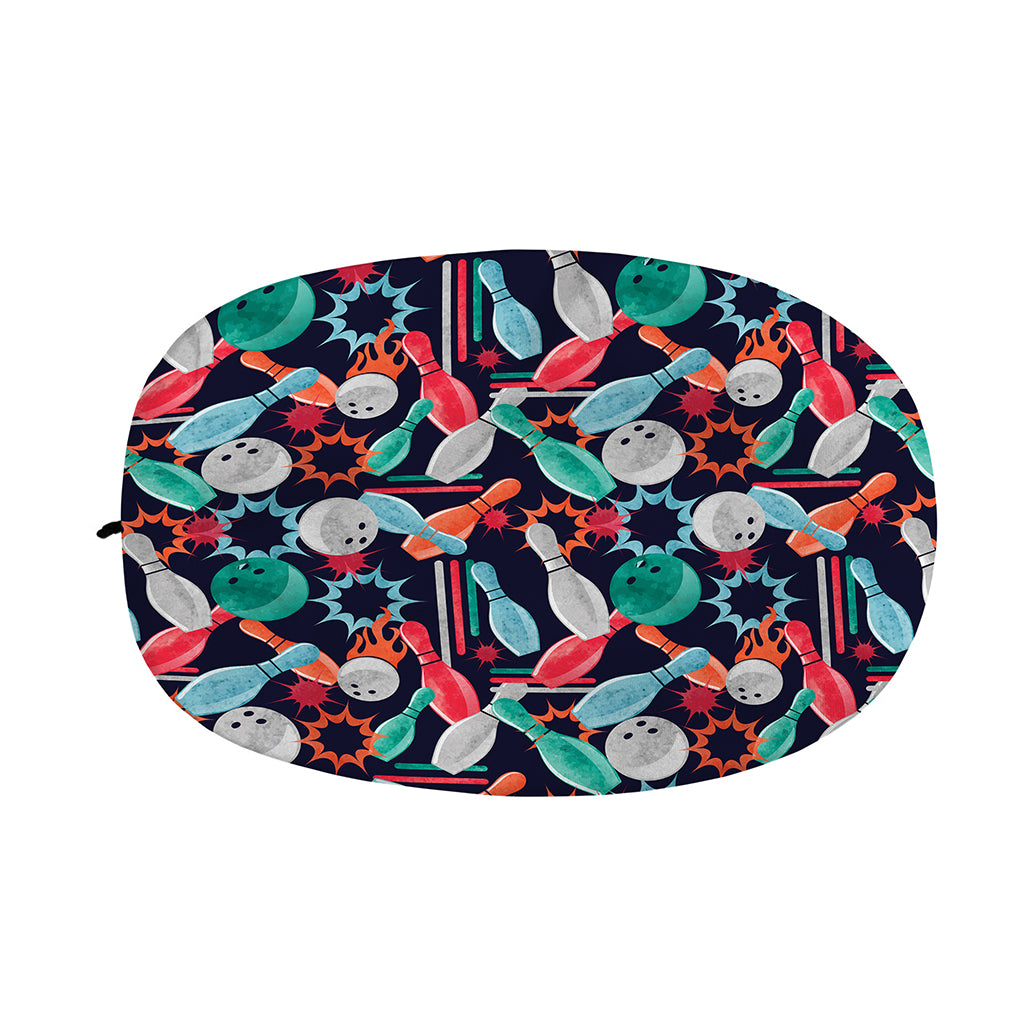 Watercolor Bowling Theme Pattern Print Car Side Mirror Covers