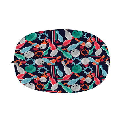 Watercolor Bowling Theme Pattern Print Car Side Mirror Covers