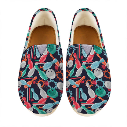 Watercolor Bowling Theme Pattern Print Casual Shoes