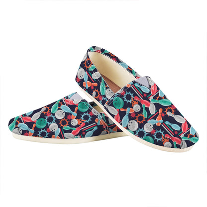 Watercolor Bowling Theme Pattern Print Casual Shoes