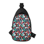 Watercolor Bowling Theme Pattern Print Chest Bag