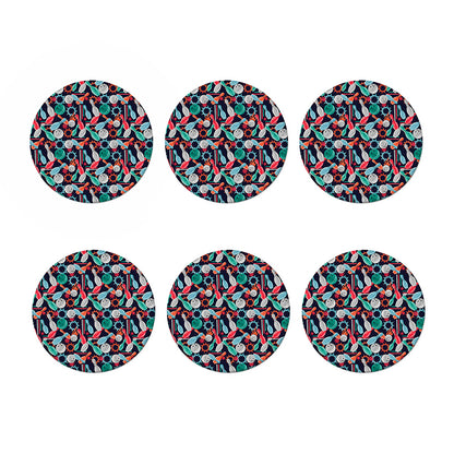 Watercolor Bowling Theme Pattern Print Coaster Set