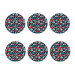 Watercolor Bowling Theme Pattern Print Coaster Set