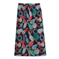Watercolor Bowling Theme Pattern Print Cotton Front Slit Maxi Skirt