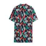 Watercolor Bowling Theme Pattern Print Cotton Hawaiian Shirt