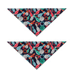 Watercolor Bowling Theme Pattern Print Dog Bandana