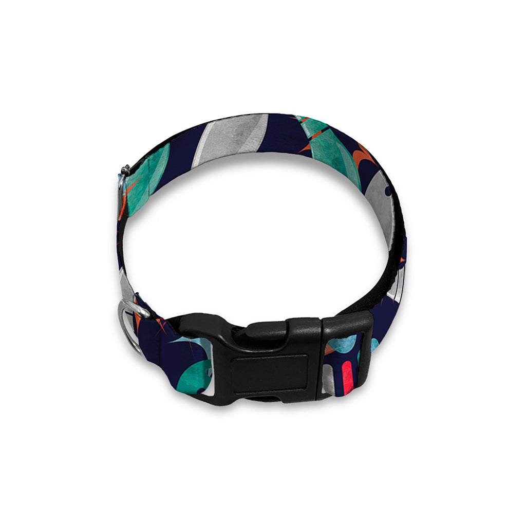 Watercolor Bowling Theme Pattern Print Dog Collar