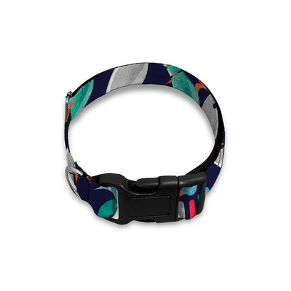 Watercolor Bowling Theme Pattern Print Dog Collar