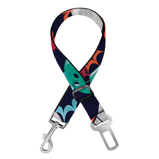 Watercolor Bowling Theme Pattern Print Dog Seat Belt