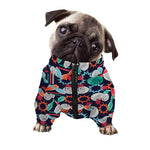 Watercolor Bowling Theme Pattern Print Dog Zip Up Jacket