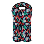 Watercolor Bowling Theme Pattern Print Double Neoprene Wine Tote