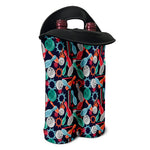 Watercolor Bowling Theme Pattern Print Double Neoprene Wine Tote