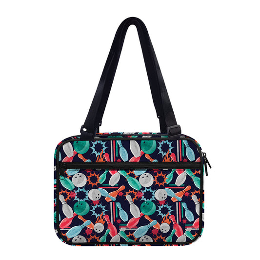 Watercolor Bowling Theme Pattern Print Double Strap Bible Bag