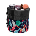 Watercolor Bowling Theme Pattern Print Drawstring Makeup Bag