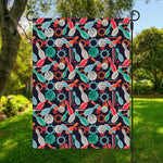 Watercolor Bowling Theme Pattern Print Garden Flag