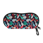 Watercolor Bowling Theme Pattern Print Glasses Case