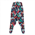 Watercolor Bowling Theme Pattern Print Hammer Pants