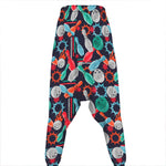 Watercolor Bowling Theme Pattern Print Hammer Pants