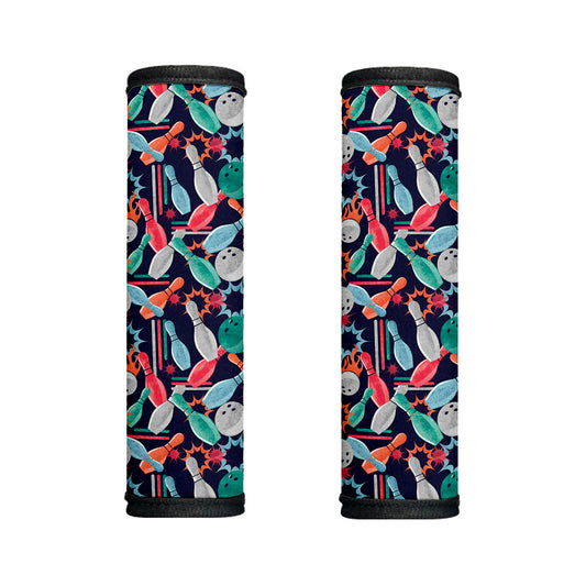 Watercolor Bowling Theme Pattern Print Handle Covers