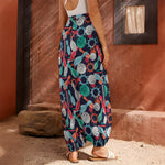 Watercolor Bowling Theme Pattern Print Harem Pants