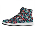 Watercolor Bowling Theme Pattern Print High Top Leather Sneakers