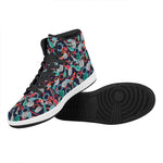 Watercolor Bowling Theme Pattern Print High Top Leather Sneakers