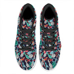 Watercolor Bowling Theme Pattern Print High Top Leather Sneakers