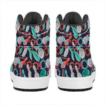 Watercolor Bowling Theme Pattern Print High Top Leather Sneakers