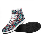 Watercolor Bowling Theme Pattern Print High Top Leather Sneakers