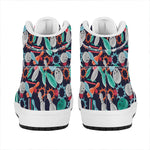 Watercolor Bowling Theme Pattern Print High Top Leather Sneakers